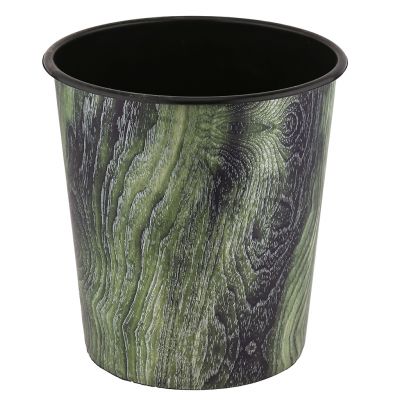 Ведро для мусора, пластмассовое "Мрамор" 8,5л, д24,5см h26см, дерево, зеленый (Китай)