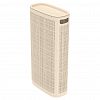 АП 1070 - Корзина для белья пластмассовая "Лен" 60л, 43х20х80см, сборная, с крышкой, полипропилен, слоновая кость (Россия)