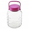 1L - Банка стеклянная с винтовой крышкой "Консервация" 1,1л, д12см, h14см, пластмассовая крышка - 2 штуки: прижимная/винтовая, с ручкой, д/горла - 8см, д/основания - 10см (Китай)
