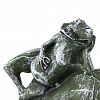 ФП120/кам        - Скульптура-фигура для сада из полистоуна "Гриб с двумя лягушками" h42см (Россия)
