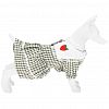 6054 - "Пэт тойс (Pet toys)" Одежда для собаки "Платье" с вышивкой, с кружевом, на кнопках р-р M, длина спинки 25см/обхват груди 32см/обхват шеи 26см, цвет-хаки, 100% полиэстер (Китай)