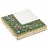 57412 - Салфетки бумажные "Bouquet Home Collection Classic" 33х33см, 3-х слойные, 20 штук в упаковке, 100% целлюлоза, "Золотые узоры зеленый фон" (Россия)