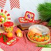 223135806/04 - Контейнер для продуктов пластмассовый "Сицилия" 0,85л, 16,6х12,8х6,6см, прямоугольный, красный, с декором (Россия)
