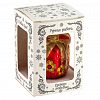 ФУ-167/Н - Елочная игрушка фигурка стеклянная "Подарок "Народные Узоры" h6см, ручная художественная роспись, подарочная упаковка (Россия)