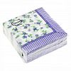 57461 - Салфетки бумажные "Desna Design" 24х24см, 1 слойные, 40 штук в упаковке, 100% целлюлоза, "Фиалки" (Россия)