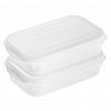  - Контейнер для заморозки продуктов пластмассовый "Морозко" 350мл, 14,5х8х3,5см, полипропилен, с крышкой п/э, белый, набор 2шт (Китай)
