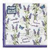 25320 - Салфетки бумажные "Bouquet de Luxe" 24х24см, 3-х слойные, 25 штук в упаковке, 100% целлюлоза, "Лаванда и бабочки" (Россия)