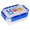 06331 - Контейнер для продуктов пластмассовый 0,8л, 16х11,5х7,6см, герметичный, силиконовый уплотнитель, 4 защелки (Россия)