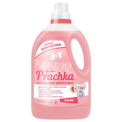 Гель для стирки белья "Prachka" 3,3л, 18х12х34см, для цветных тканей, COLOR (Казахстан)