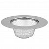 ADU400237 - Пробка-сетка для раковины из нержавеющей стали "Сетка №2" д11,5см, h4см, на картоне (внутренний д6,8см) (Китай)