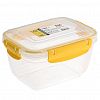 30862 - Контейнер для продуктов пластмассовый "Мастер" 1л, глубокий, прямоугольный, с клипсами, воздухонепроницаемый (герметичный), съемный силиконовый уплотнитель, подходит для СВЧ, цвета микс (Россия)