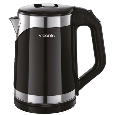 Чайник электрический "Viconte" 1,8л, 2200Вт, закрытый нагревательный элемент, корпус с двойными стенками из высококачественной нержавеющей стали и пластика, световой индикатор работы, автоматическое отключение при закипании, автоматическое отключение