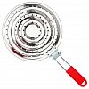 BWQ7336 - Рассекатель пламени металлический, складная ручка из нержавеющей стали с пластмассовой накладкой д20,5см, общий размер 20,5х36х0,7см, в п/эт пакете (Китай)