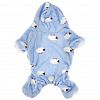 6087 - "Пэт тойс (Pet toys)" Одежда для собаки "Комбинезон" "Овечка" с капюшоном, с хвостиком, на кнопках, р-р 2XL, длина спинки 38см/обхват груди 42см/обхват шеи 38см, цвет-голубой, плюш (100% полиэстер) (Китай)
