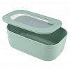 М1392 - Контейнер для продуктов пластмассовый "Нео" 1,6л, 23x14,5x9см, прямоугольный, герметичный, с крышкой, фисташковый, клапан для выпуска пара, подходит для СВЧ (Россия)