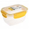30861 - Контейнер для продуктов пластмассовый "Мастер" 0,55л, глубокий, прямоугольный, с клипсами, воздухонепроницаемый (герметичный), съемный силиконовый уплотнитель, подходит для СВЧ, цвета микс (Россия)