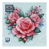 37689 - Салфетки бумажные "Art Bouquet" 33х33см, 3-х слойные, 20 штук в упаковке, 100% целлюлоза, "Сердце из роз" (Россия)