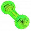  - "Пэт тойс (Pet toys)" Игрушка для собаки "Гантеля" 14х5см h5см, ПВХ, с пищалкой, светящаяся, на картоне, прозрачная, цвета в ассортименте: синий, розовый, зеленый, желтый (Китай)
