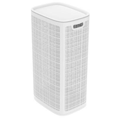 Корзина для белья пластмассовая "Лен" 100л, 43х32,1х80см, сборная, с крышкой, полипропилен, белый (Россия)