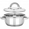 SH07113 - Кастрюля из нержавеющей стали "Rondy" 1,0л, д15,5см, h12,5см, s0,5мм, дно s3мм, стеклянная крышка, пятислойное дно, подарочная коробка, "Appetite" (Китай)