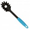 1876BBJC - Кухонный набор для тефлоновой посуды пластмассовый 5 предметов: ложка 30,5см, ложка для спагетти 29,5см, лопатка с прорезями 31,5см, половник 130мл 30,5см, шумовка 31,5см, цветные ручки (Китай)