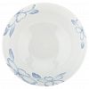8" 063374 - "Мечта" Салатник фарфоровый 1,6л, д20,5см, h9,5см, с деколью, на ножке, волнистый борт, белый/голубой (Китай)