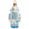 ФУ-616/2 - Елочная игрушка фигурка стеклянная "Космонавт" h11см, голубой, ручная художественная роспись, подарочная упаковка (Россия)