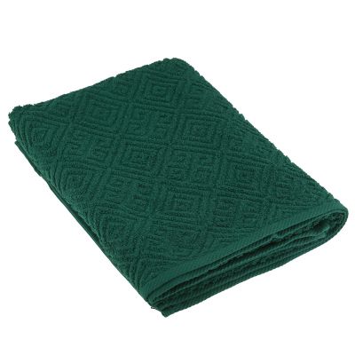 Полотенце махровое "Славянка" 70х130см, гладкокрашенное, 350г/м2, темно-зеленый (Россия)
