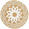  - Салфетка сервировочная д38см "Астра", джут, с рисунком, белый/бежевый (Китай)