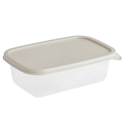 Контейнер для продуктов пластмассовый "Романо" 0,45л, 15,9х10,4х5,1см, светло-серый, подходит для СВЧ (Россия)
