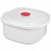 222124629/01 - Контейнер для продуктов пластмассовый "Бергамо" 1,6л, 19,3х16,9х9,5см, с клапаном, полипропилен, белый, подходит для СВЧ (Россия)