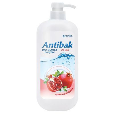 Средство для мытья посуды "Antibak de Luxe" 1,1л, 10х7х24см, гранатовый фреш (Казахстан)