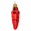 ФУ-394 - Елочная игрушка фигурка стеклянная "Морковь" h9см, ручная художественная роспись, подарочная упаковка (Россия)