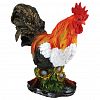 F113 - Скульптура-фигура для сада из полистоуна "Петух на подсолнухах" 33х34см (Россия)