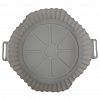  - Форма для аэрогриля силиконовая д20см, h4,5см "Мастерица", круг, рифленая, дно д17см, 2 ручки, светло-серый (Китай)