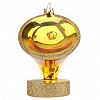 ФУП4-2571 - Елочная игрушка фигурка стеклянная "Граммофон золотой" h11,5см, ручная художественная роспись, подарочная упаковка (Россия)