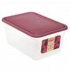 М1453 - Контейнер для продуктов пластмассовый 2л, 15х10х20,5см, ягодный, подходит для СВЧ (Россия)
