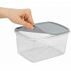 PT113311024 - "PATTERN FLEX" Контейнер для продуктов пластмассовый 2,3л, 20,2х15х11см, прямоугольный, с гибкой крышкой, пепельный жемчуг, подходит для СВЧ (Россия)