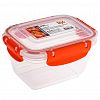 30861 - Контейнер для продуктов пластмассовый "Мастер" 0,55л, глубокий, прямоугольный, с клипсами, воздухонепроницаемый (герметичный), съемный силиконовый уплотнитель, подходит для СВЧ, цвета микс (Россия)