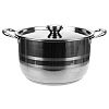  - "Кухня" Набор кастрюль из нержавеющей стали 4 штуки: 24х14см 4,7л; 26х15см 6,2л; 28х16,5см 8л; 30х17,5см 10л, крышки и ручки нержавеющая сталь, с теплораспределительным дном 1см, цветная коробка (Китай)