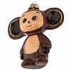 ФУ4-2212/1 - Елочная игрушка фигурка стеклянная "Чебурашка" h9см, ручная художественная роспись, подарочная упаковка (Россия)