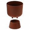5PL0734 - Горшок для цветов пластмассовый "Бекер" 2,8л, д17,5см, h19,5см, с поддоном, терракотовый (Россия)