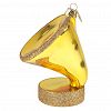 ФУП4-2571 - Елочная игрушка фигурка стеклянная "Граммофон золотой" h11,5см, ручная художественная роспись, подарочная упаковка (Россия)
