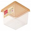 LX1103538-01 - "Sunrise" Контейнер для продуктов пластмассовый 1л, 12,4х12,4х10см, квадратный, золотой, подходит для СВЧ (Россия)