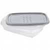 PT113011024 - "PATTERN FLEX" Контейнер для продуктов пластмассовый 0,3л, 14,3х10х4см, прямоугольный, с гибкой крышкой, пепельный жемчуг, подходит для СВЧ (Россия)