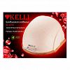 KL-2143 - Хлебница "Kelli" 37х26,5х20,5см, пластиковый корпус, бамбуковое основание для нарезки, металлическая ручка, кремовый, с мраморными вкраплениями                      (Китай)