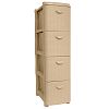 М2814 - Комод 4-х ярусный пластмассовый "Ротанг" 26х50х96,5см, бежевый (Россия)
