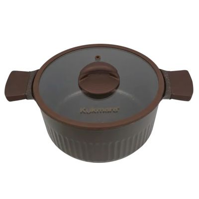 "Stella" Кастрюля с тефлоновым покрытием 3,2л, д23см, h11см, s0,32см, дно д19см, s0,4см, литая, стеклянная жаропрочная крышка, мокко (mokko), "Kukmara" (Россия)