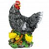 12236 - Скульптура-фигура для сада из полистоуна "Курица с цыплятами" 30х35см (Россия)
