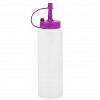 ADU400108-80Z - Бутылка для масла и соуса пластмассовая 250мл, д5см h18,5см, цветная пластмассовая крышка с колпачком в ассортименте: белый, желтый, салатовый, красный, сиреневый, бирюзовый (Китай)